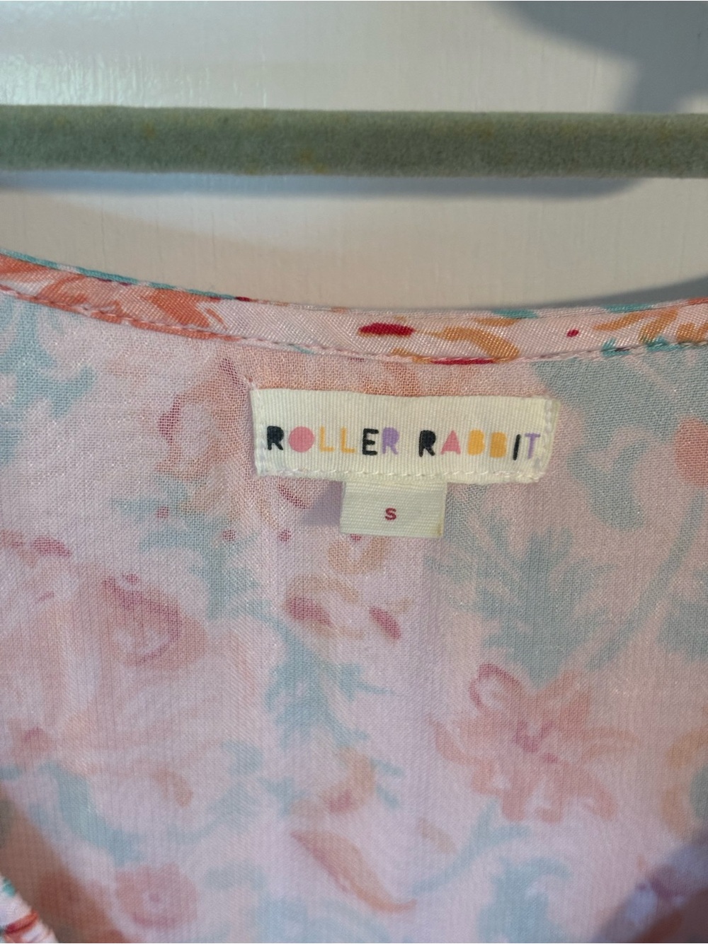 Roller Rabbit Pink & Teal Floral Ruffle Mini Dress - Picture 4 of 4